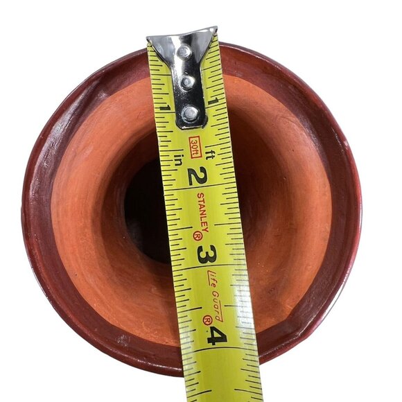 Vtg Art Pottery Cusco Peru Handmade Handpainted Vase Black Bird Crow 5.5" tall - Picture 9 of 10